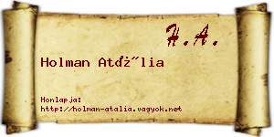 Holman Atália névjegykártya